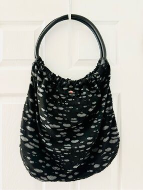 EDC by Esprit Black Distressed Cutout Hobo Tote Bag Goth Emo Y2K